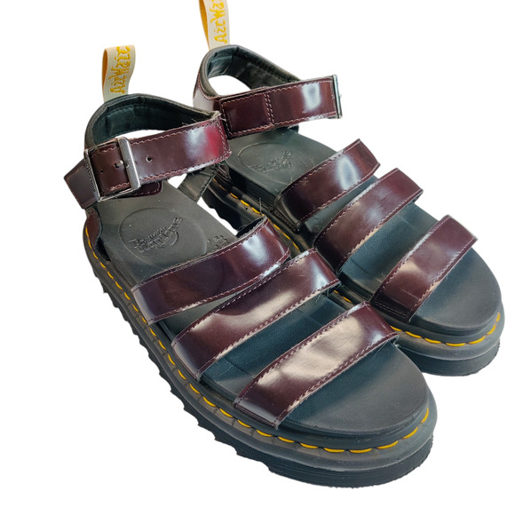 Dr. Martens Burgundy Strappy Sandals - Picture 1 of 11